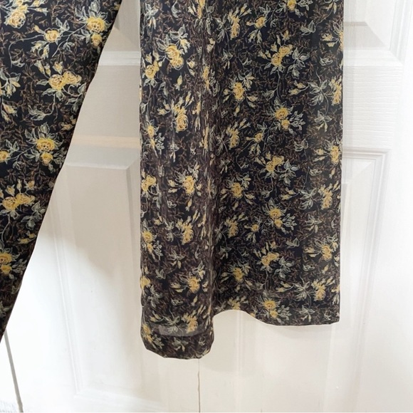 Frank & Oak Black Floral Flowy Wide Leg Jumper - Picture 6 of 9